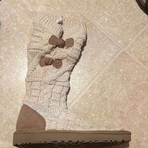 Cozy Knit Tall Boots with Bows